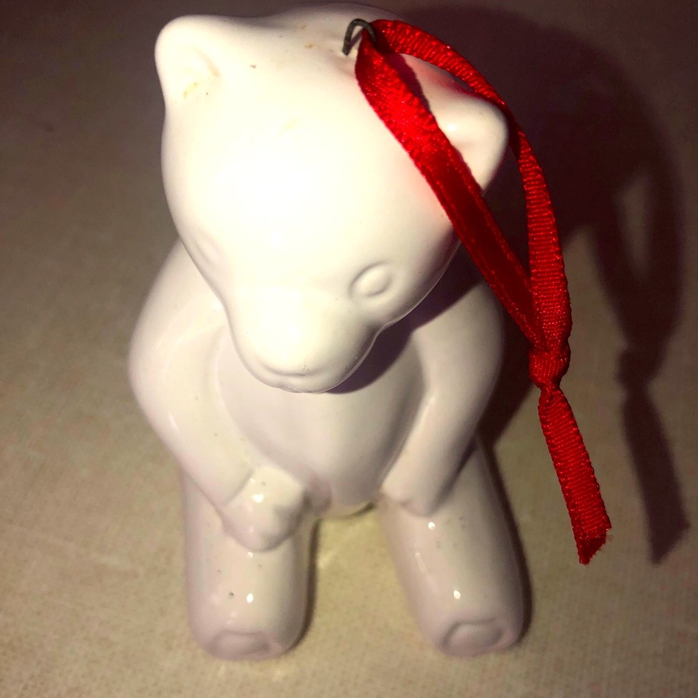 Teddy Bear Ceramic Christmas Tree‎ Ornament White